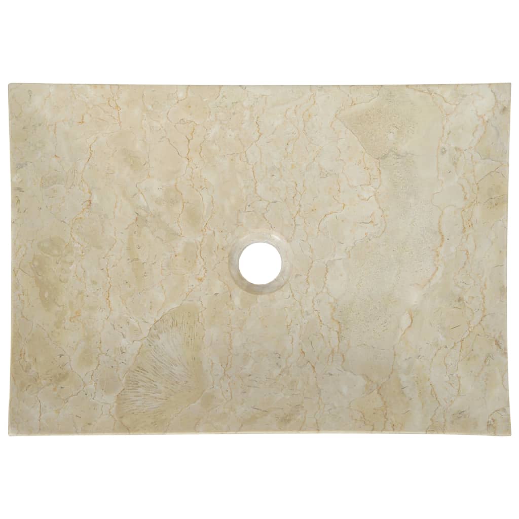 vidaXL Sink 50x35x12 cm marble cream