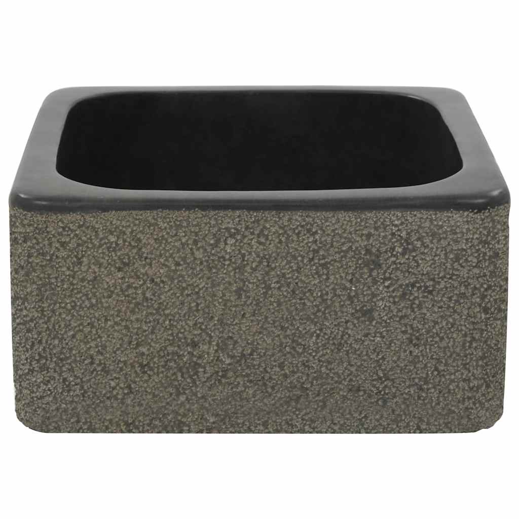 vidaXL Sink 30x30x15 cm river stone black
