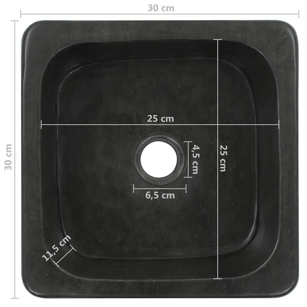 vidaXL Sink 30x30x15 cm river stone black
