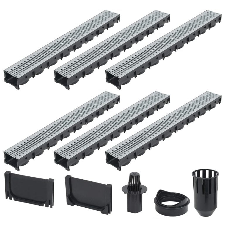 vidaXL Drain Channels 3 m Galvanized Steel 3 pcs