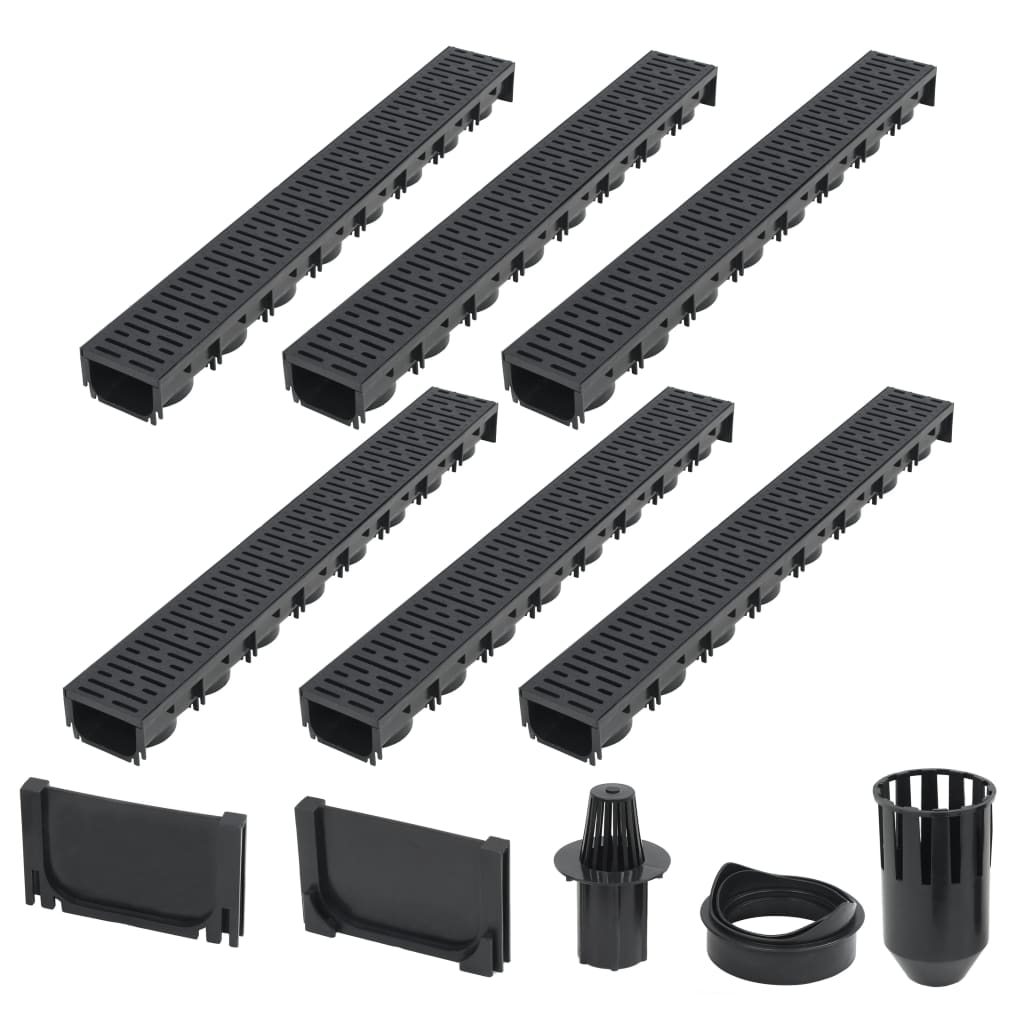 vidaXL Drain Channels 3 m Galvanized Steel 3 pcs