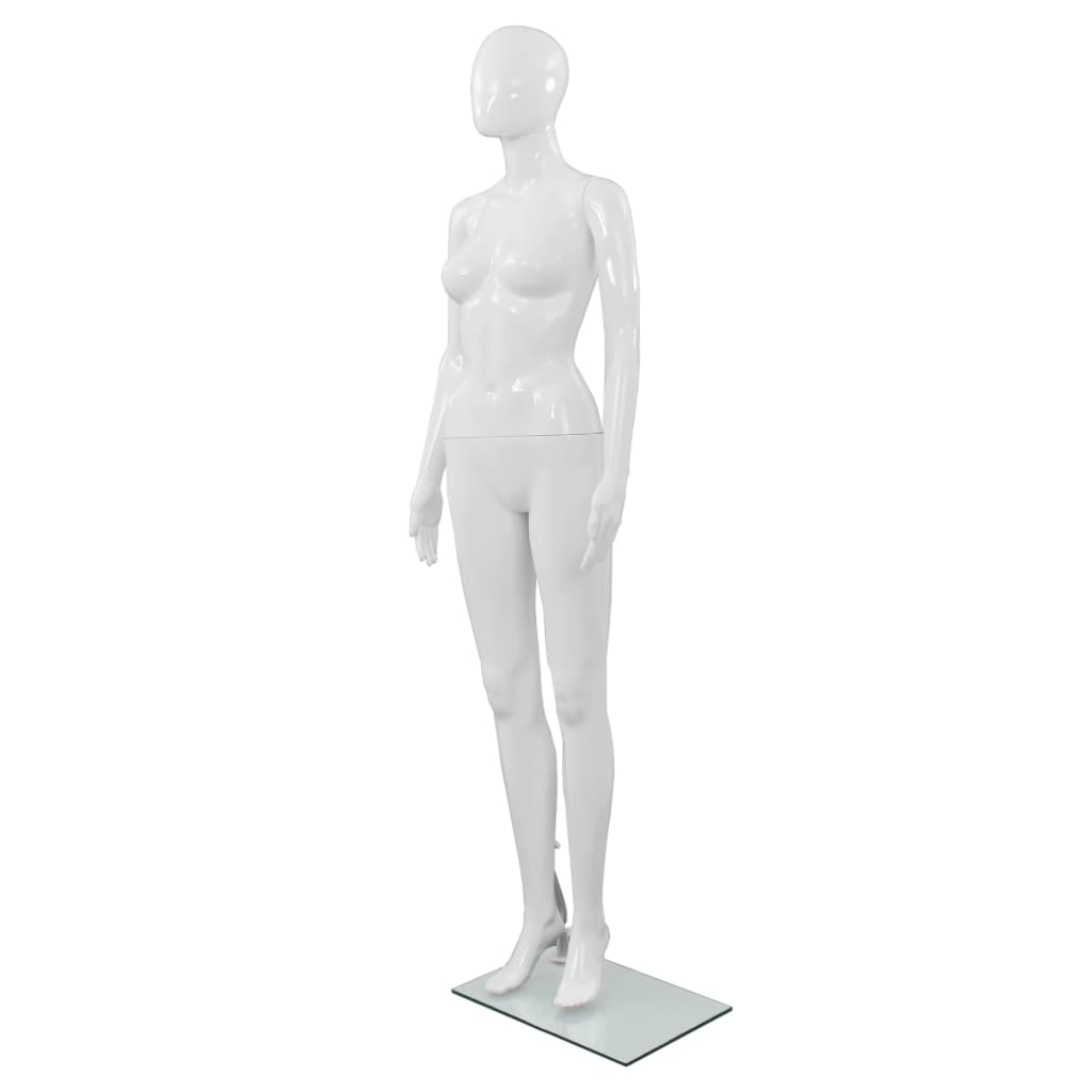 vidaXL Male Mannequin with Glass Base 175 cm Glossy White