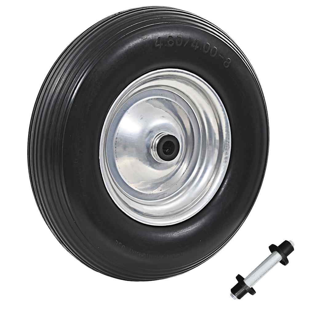 vidaXL Wheelbarrow Wheel with Axle 4.00-8 390 mm Solid PU