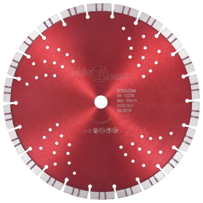 vidaXL Turbo and Perforated Diamond Saw Blade 300 mm Steel