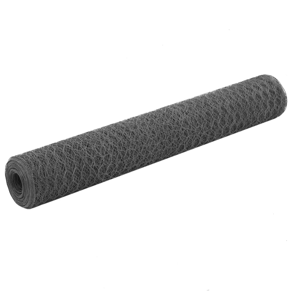 vidaXL Chicken Wire 25x0.5 m with PVC Coating Green