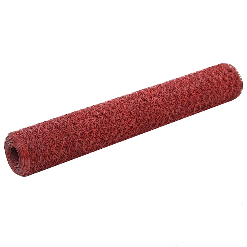 vidaXL Chicken Wire 25x0.75 m Steel with PVC Coating Green