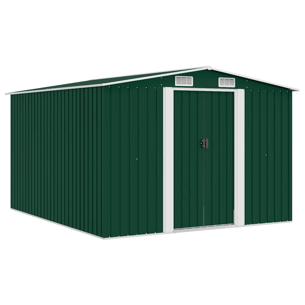vidaXL Tuinschuur 257x298x178 cm metaal groen