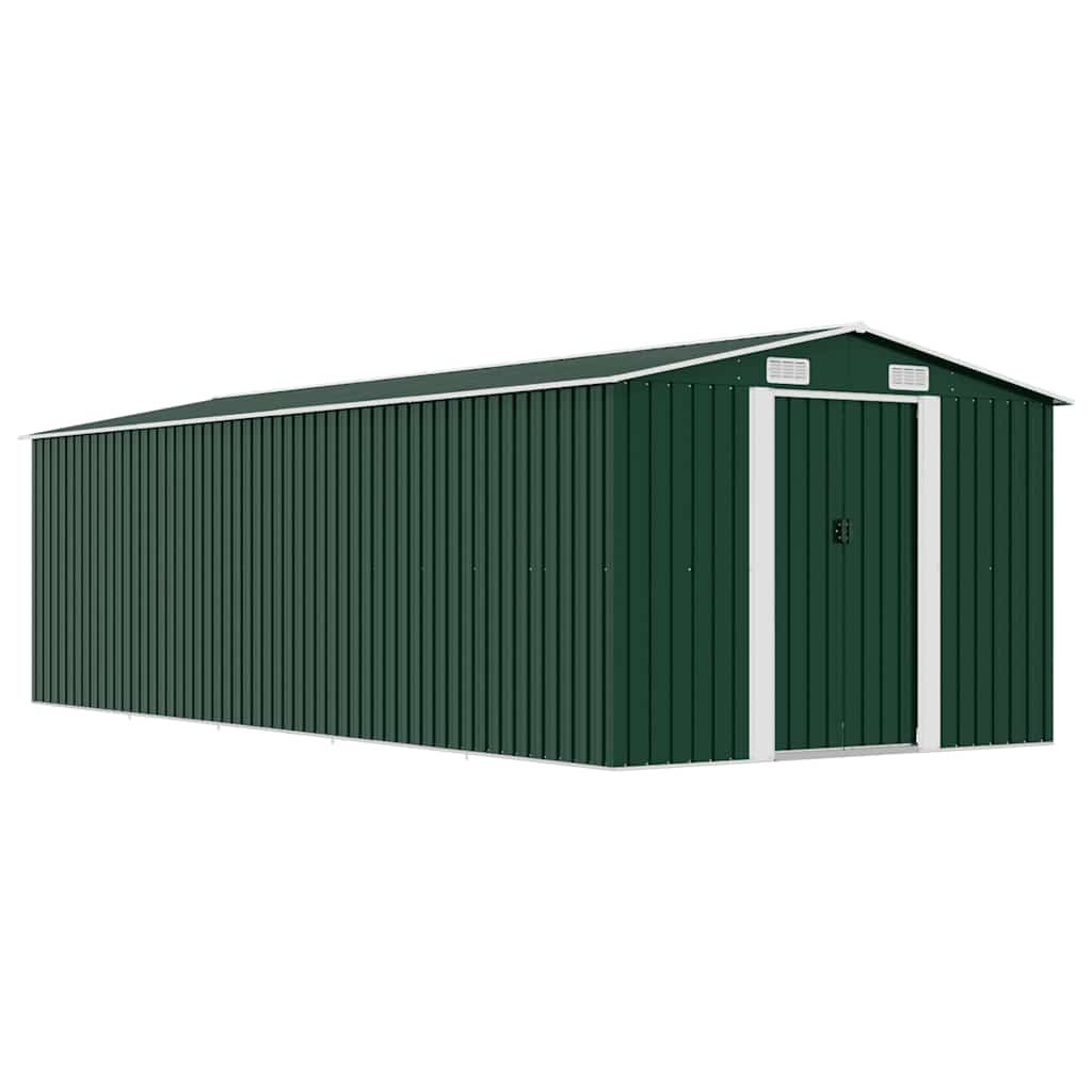 vidaXL Tuinschuur 257x298x178 cm metaal groen