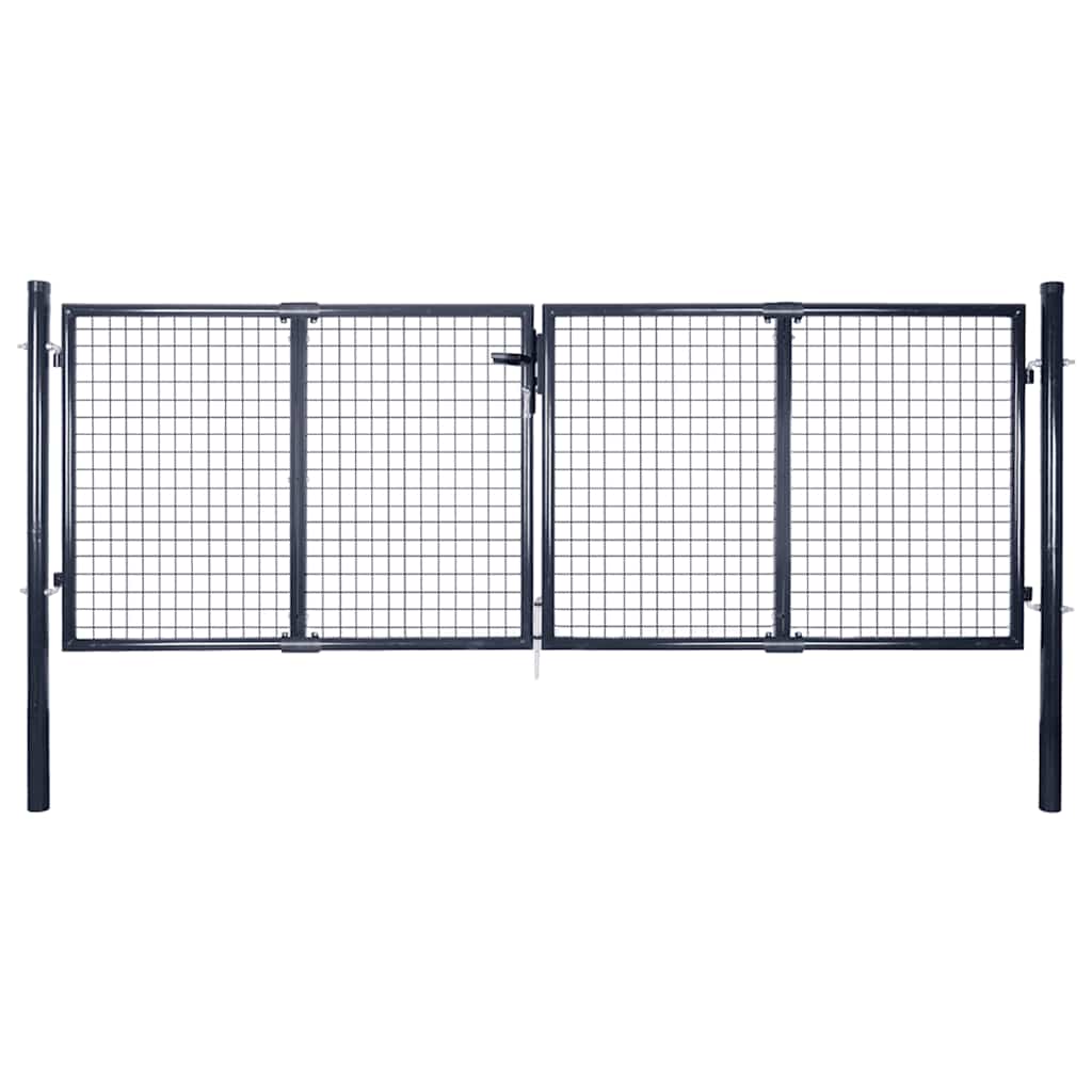vidaXL Galvanized Steel Mesh Garden Fence 300x75 cm Grey