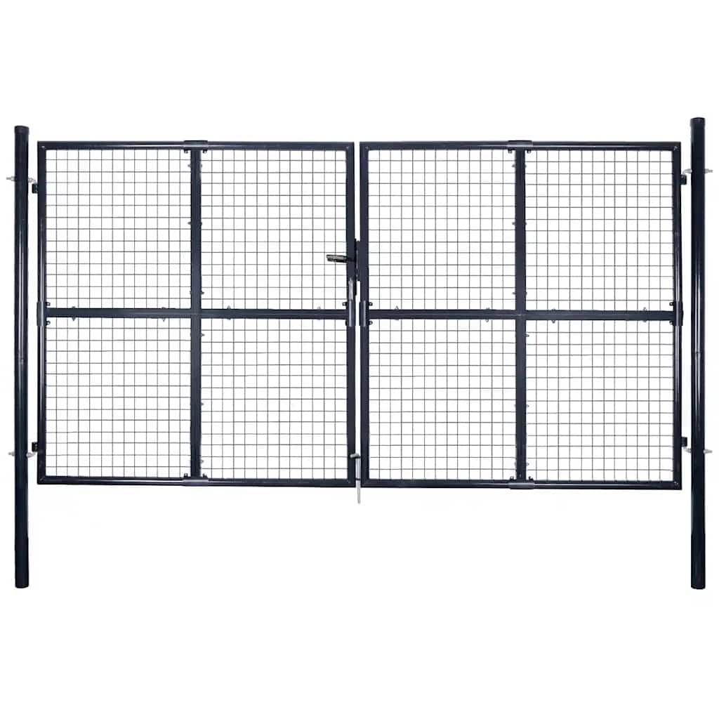 vidaXL Galvanized Steel Mesh Garden Fence 300x75 cm Grey