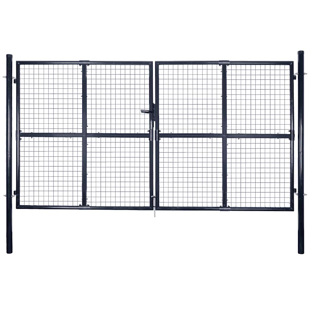 vidaXL Galvanized Steel Mesh Garden Fence 300x75 cm Grey