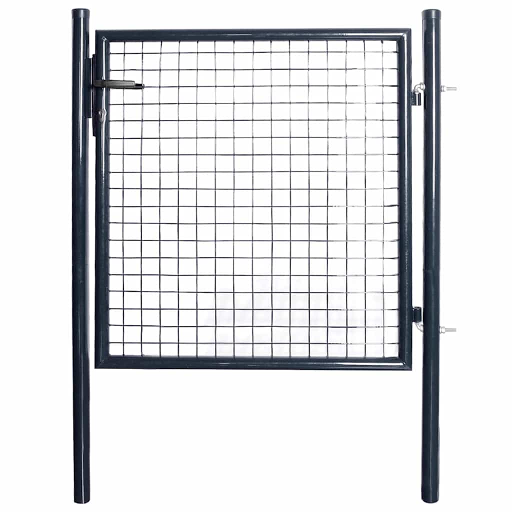 vidaXL Mesh Garden Fence Galvanized Steel 100x100 cm Gray