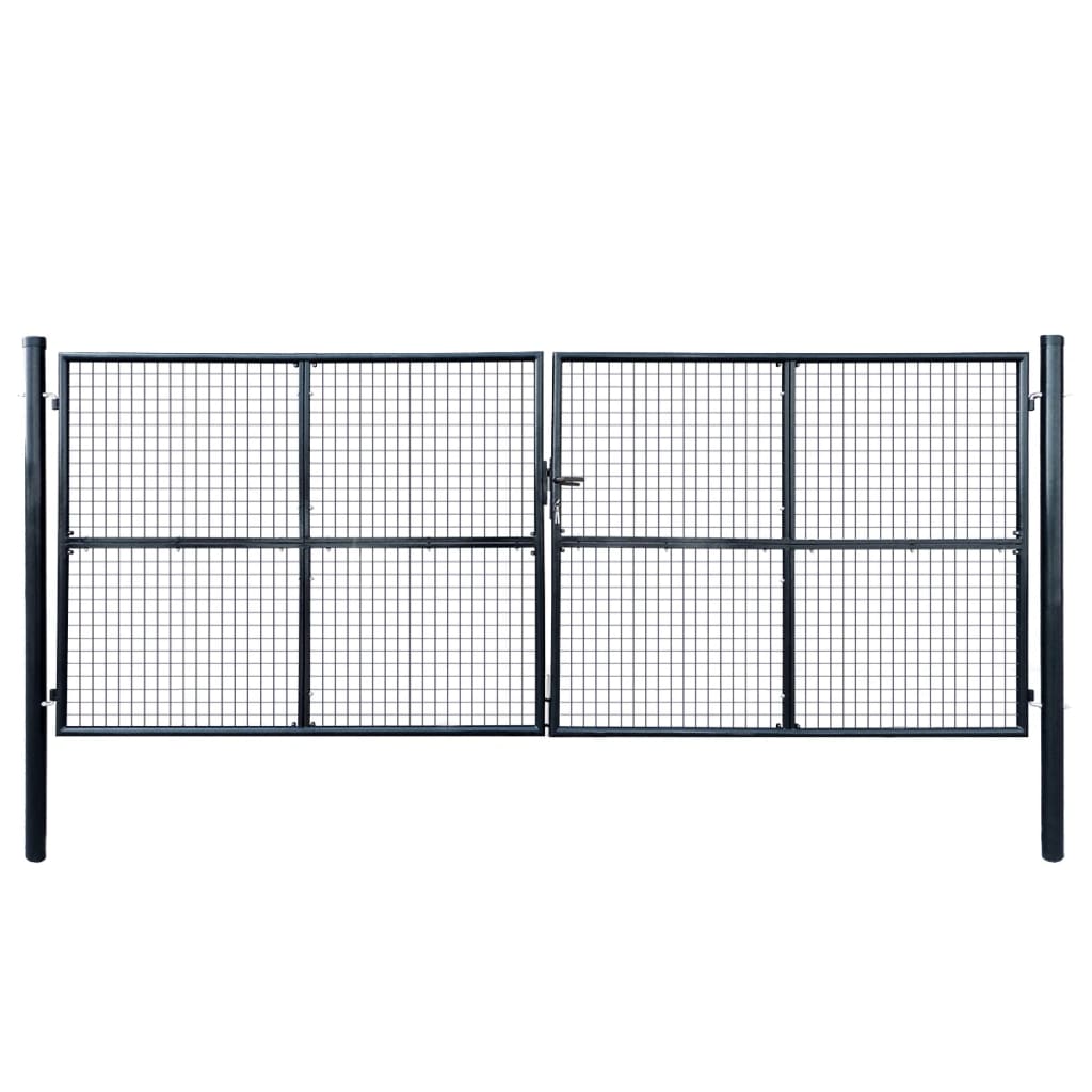 vidaXL Garden Fence Mesh Galvanized Steel 400x150 cm Gray