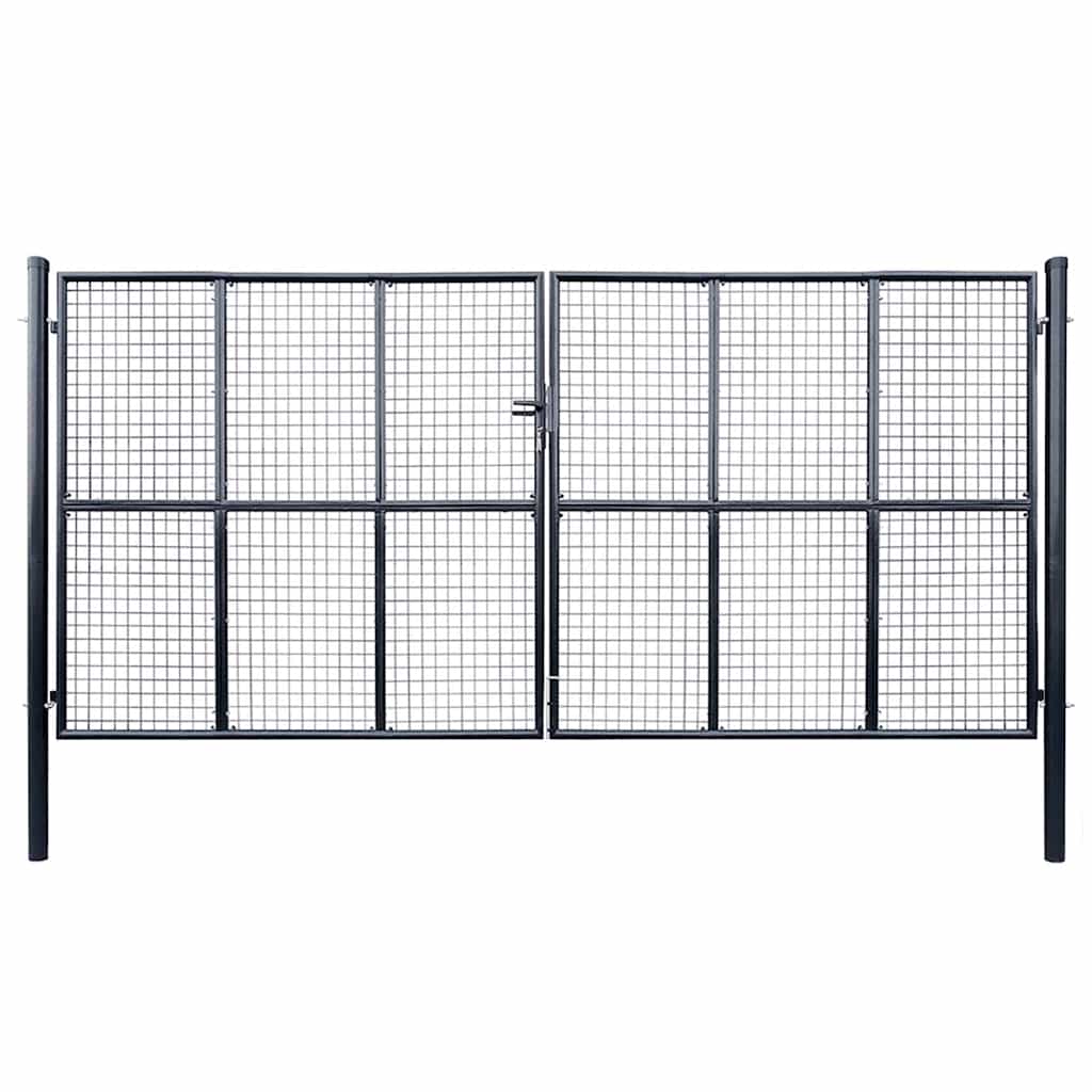 vidaXL Garden Fence Mesh Galvanized Steel 400x150 cm Gray