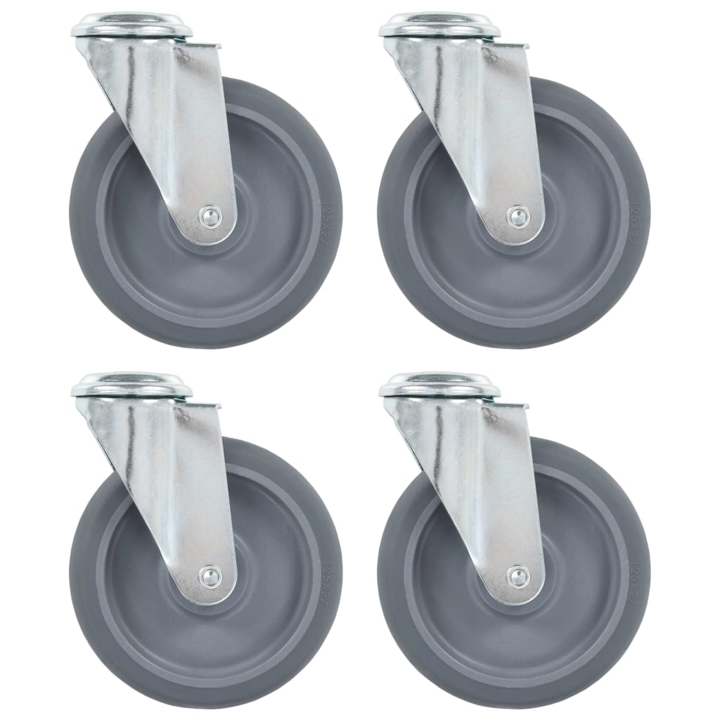 vidaXL Zwenkwielen met boutgaten 4 st 125 mm