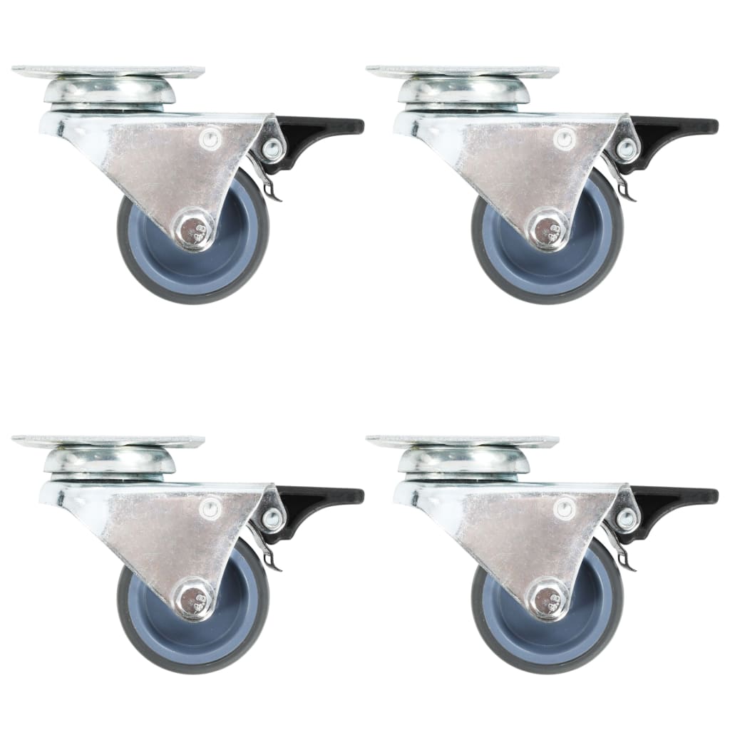 vidaXL Swivel Casters Double with Double Brakes 4 pcs 50 mm