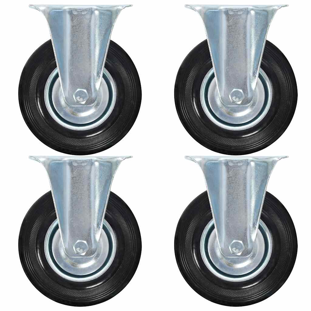 vidaXL Fixed Castor Wheels 4 pcs 125 mm
