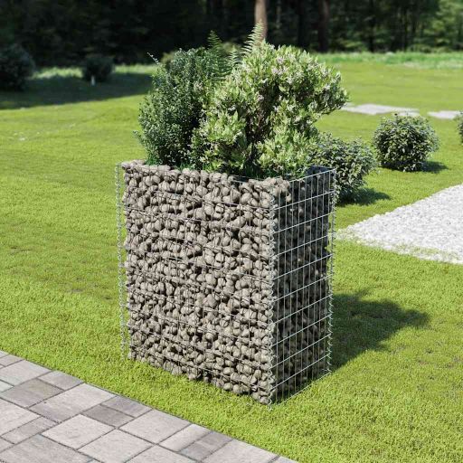 vidaXL Raised Gabion Planter 450x90x100 cm Galvanized Steel