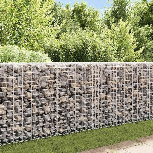 vidaXL Gabion Wall with Lids 20x20x100 cm Galvanized Steel
