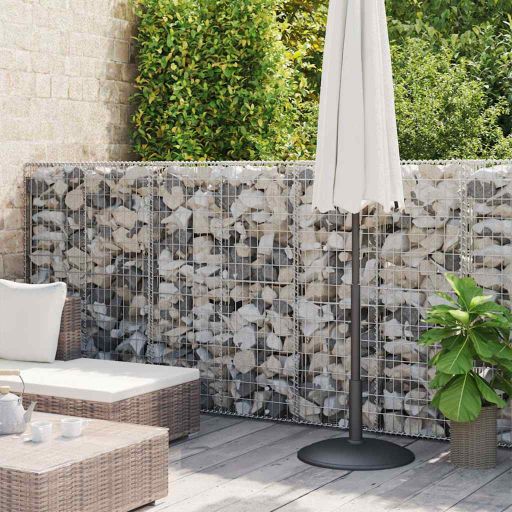 vidaXL Gabion Wall with Lids 20x20x100 cm Galvanized Steel