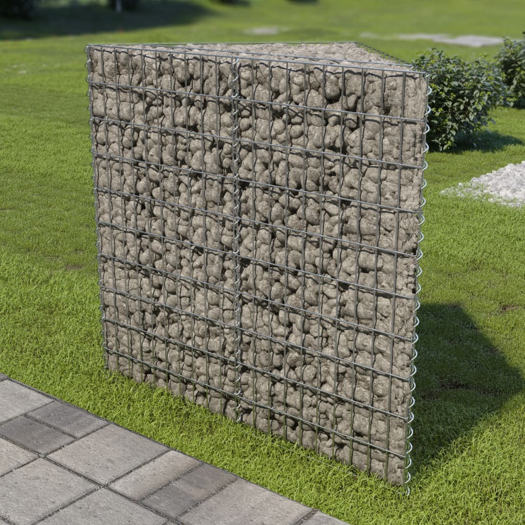 vidaXL Raised Gabion Planter 75x75x100 cm Galvanised Steel