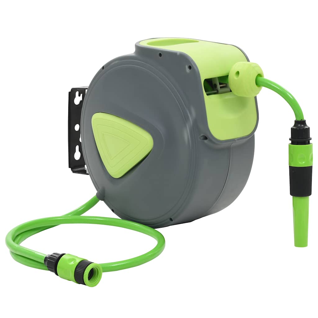 vidaXL Retractable Hose Reel Automatic Wall Mounted 10+1 m