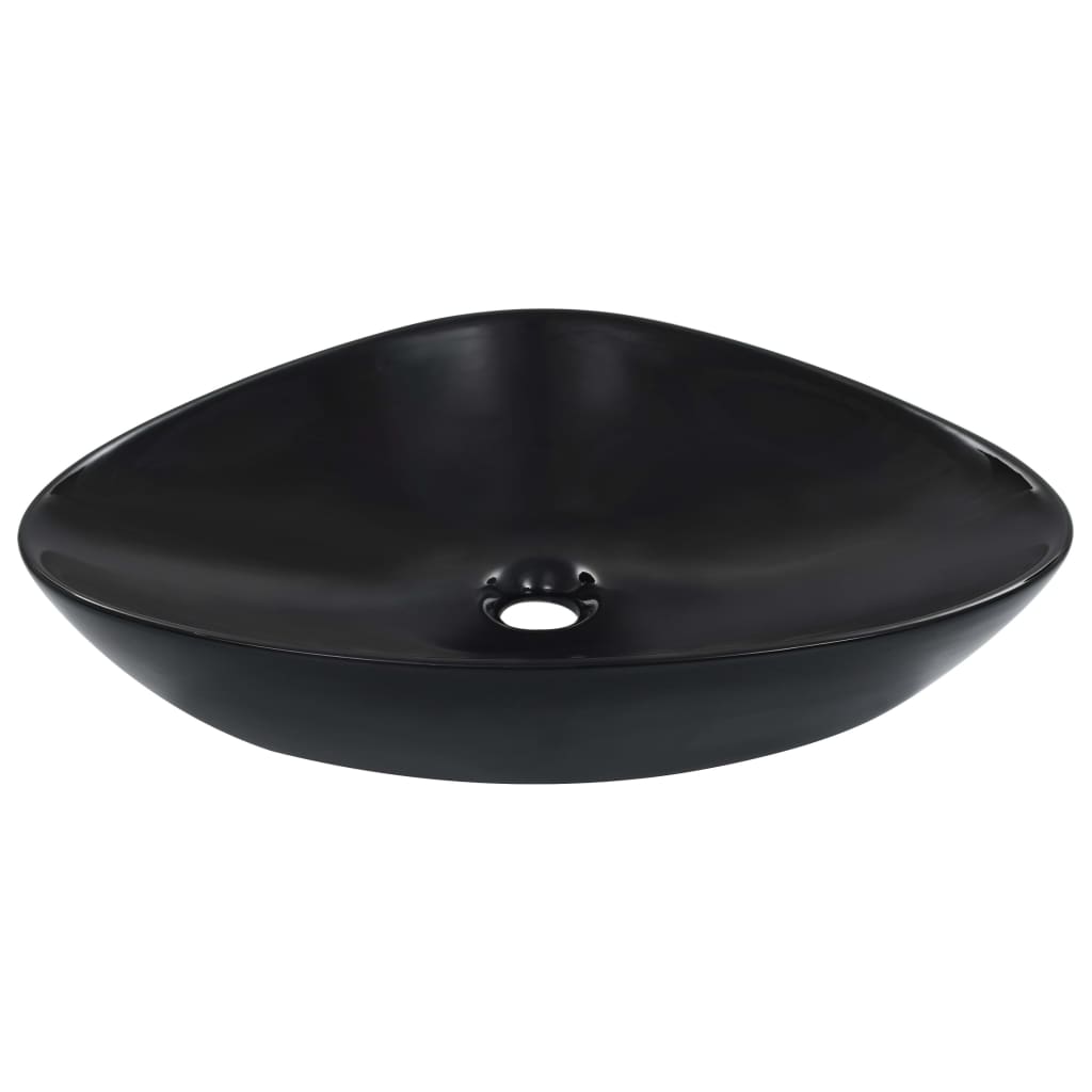 vidaXL Wash Basin 58.5x39x14 cm ceramic black