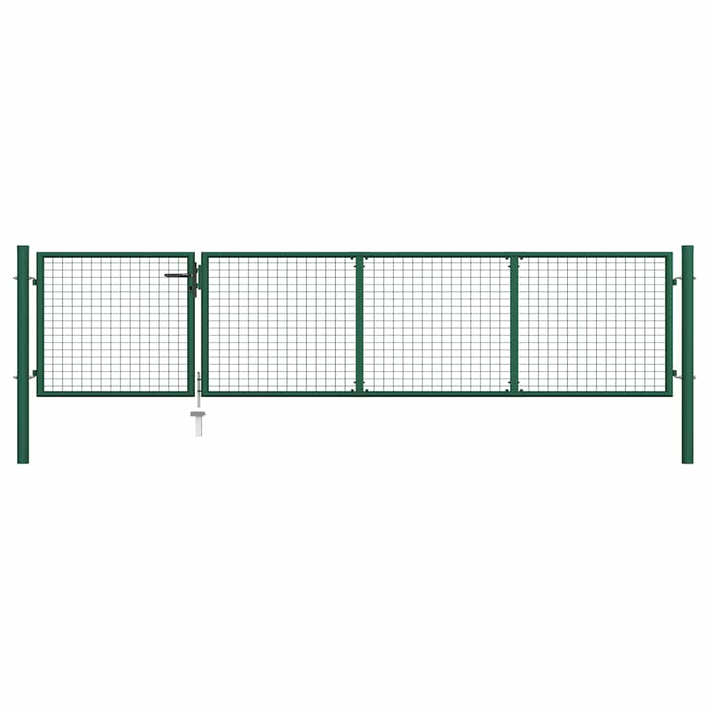 vidaXL Garden gate steel 350x75 cm green