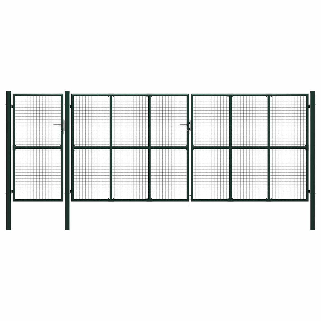 vidaXL Garden gate steel 350x75 cm green