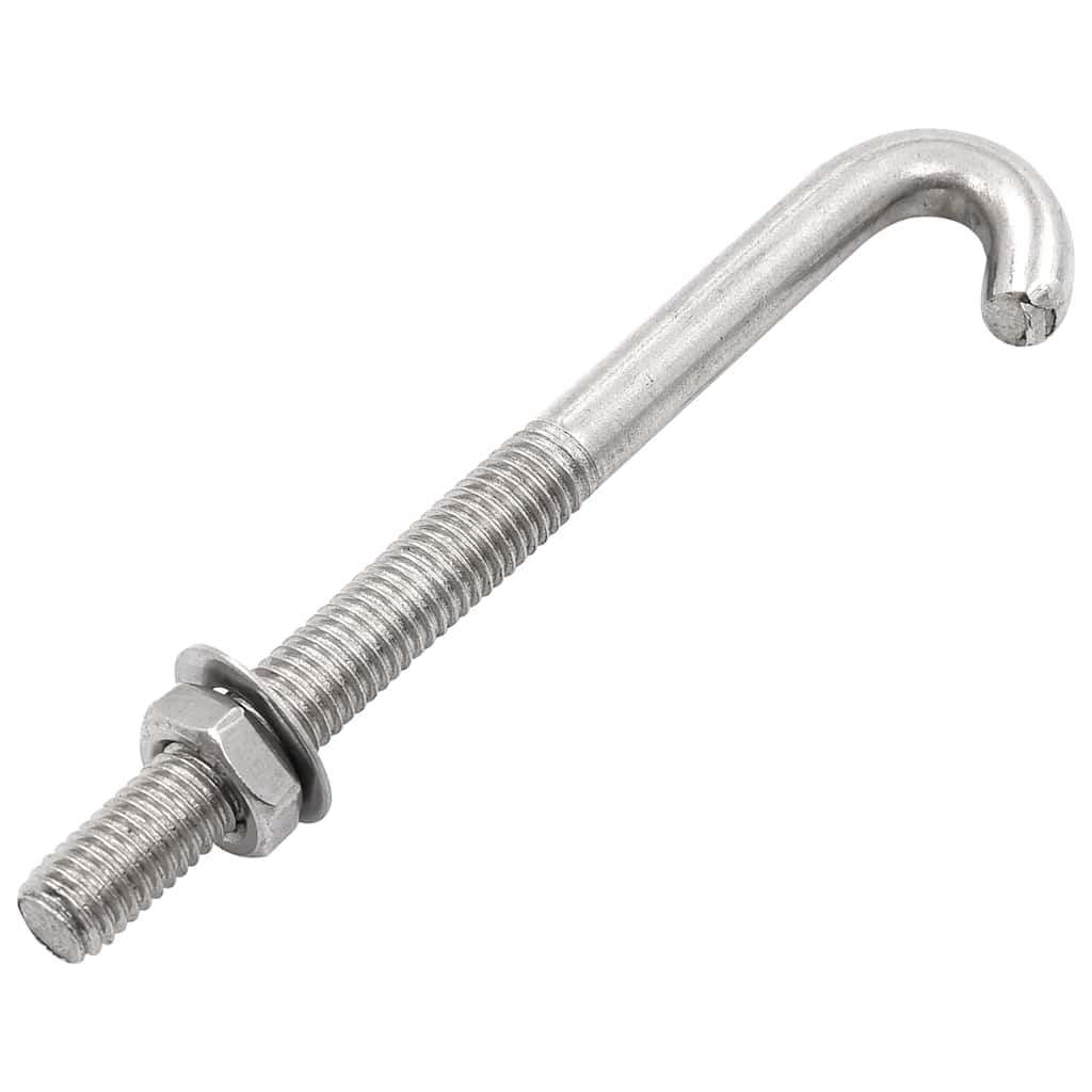 vidaXL J-Bolt Anchor with Nut and Washer 25 Sets M8x100 mm