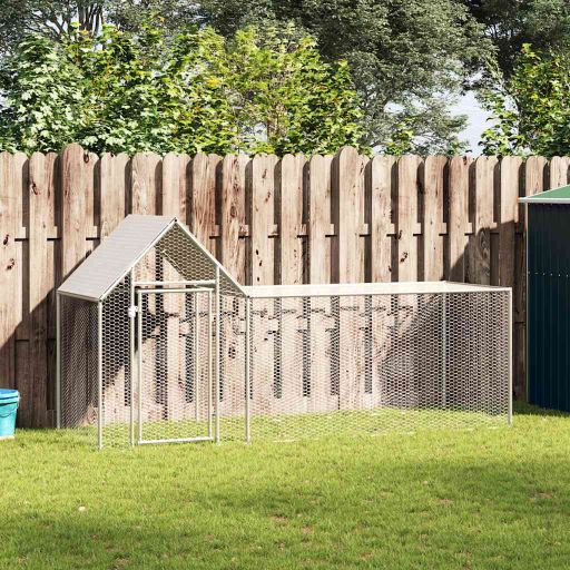 vidaXL Chicken Coop 2x1x1.5 m Galvanized Steel