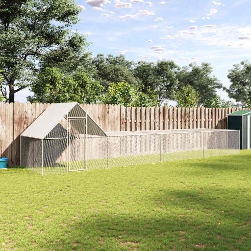 vidaXL Chicken Coop 2x1x1.5 m Galvanized Steel