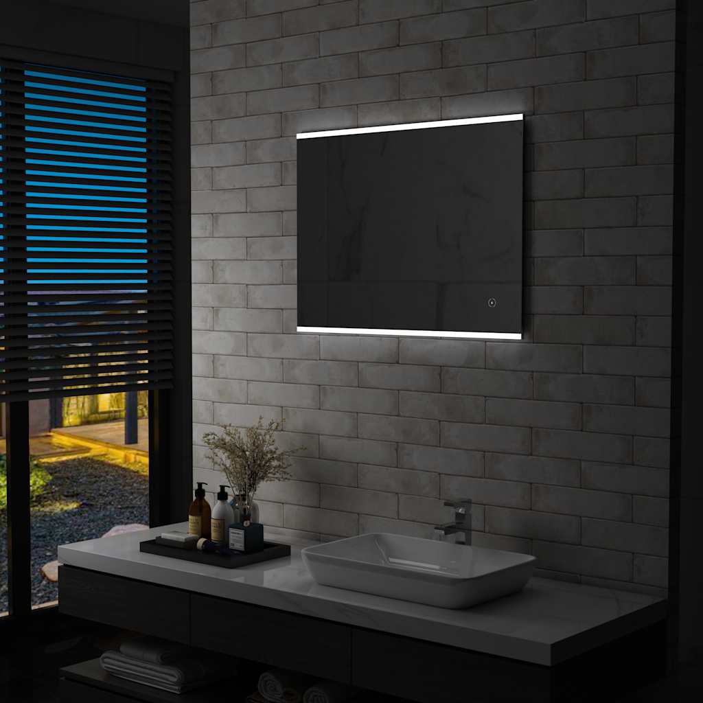 vidaXL LED Bathroom Mirror with Touch Sensor 80x60 cm