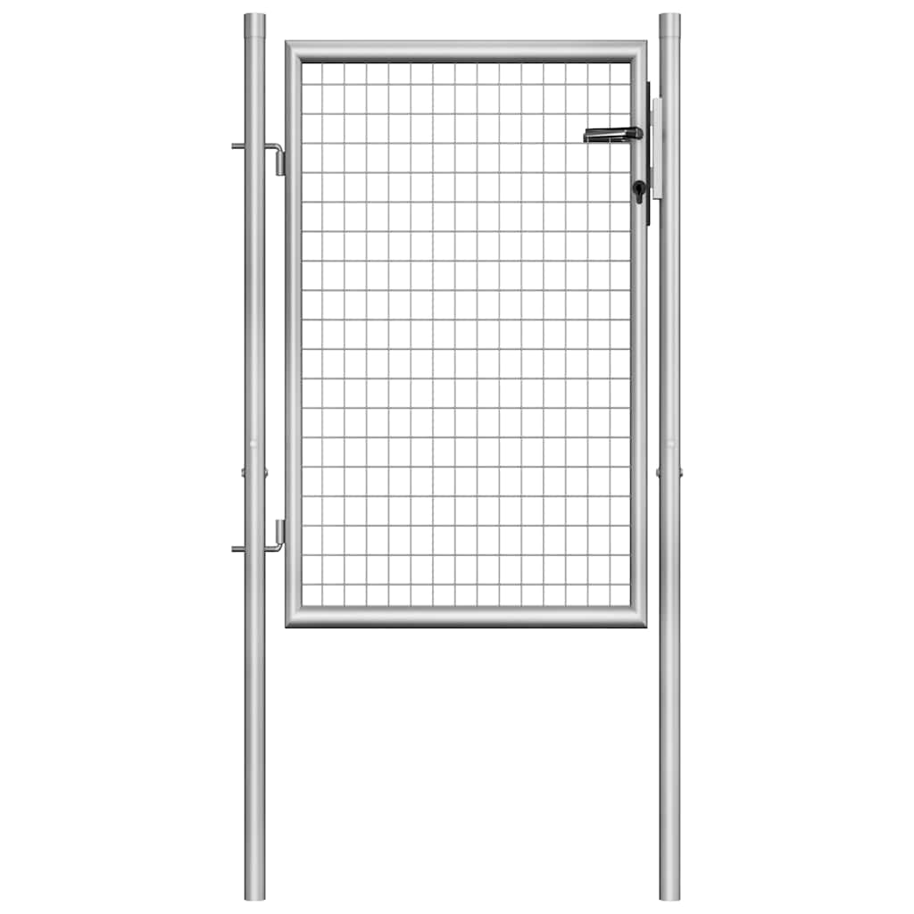 vidaXL Garden Gate Galvanized Steel 100x75 cm Silver