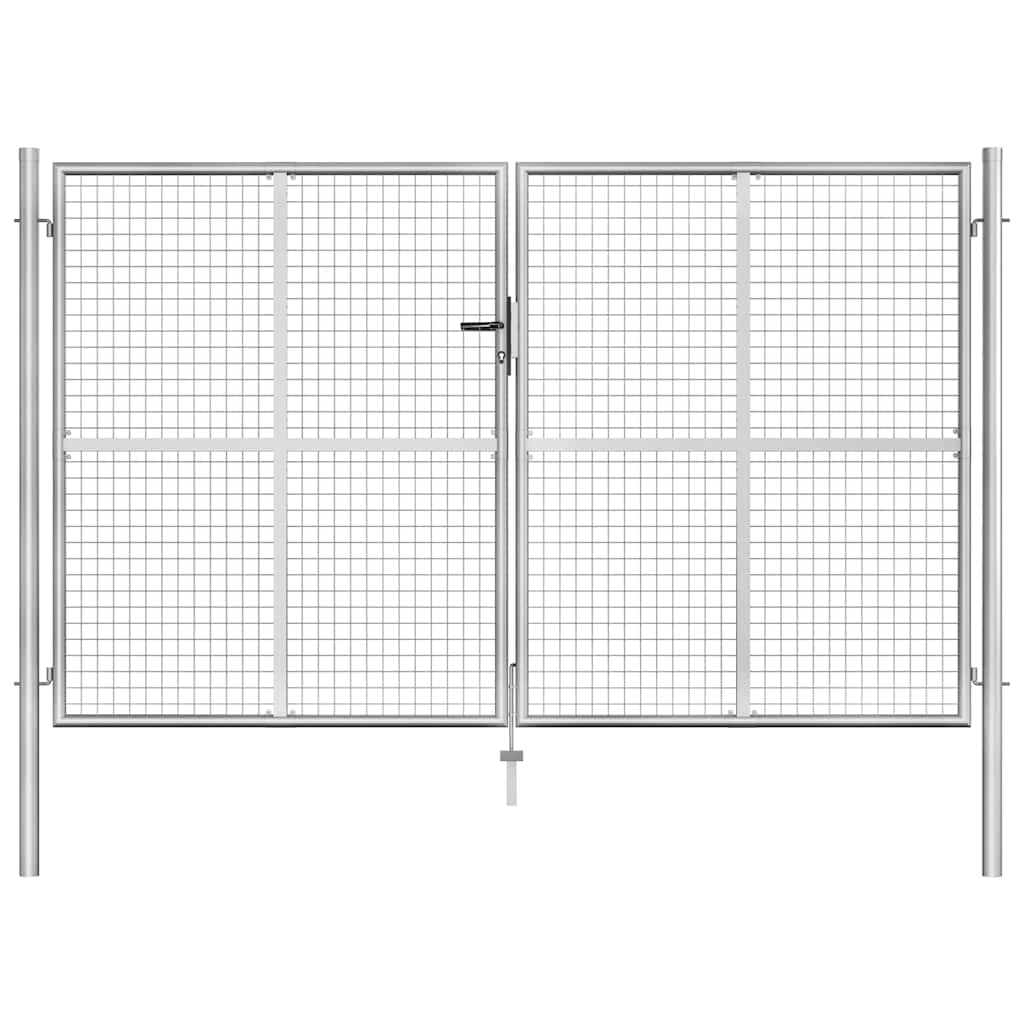 vidaXL Garden Gate Galvanized Steel 100x75 cm Silver