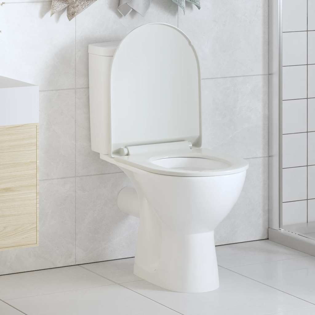 vidaXL Soft-Close Toilet Seat with Quick-Release Design Square White