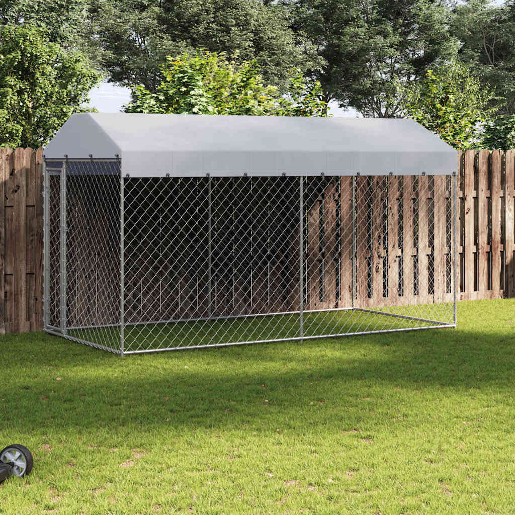 vidaXL Outdoor Dog Kennel with Roof 382x192x225 m