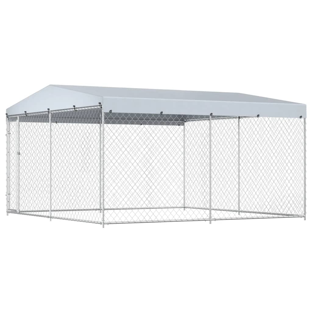 vidaXL Outdoor Dog Kennel with Roof 382x192x225 m