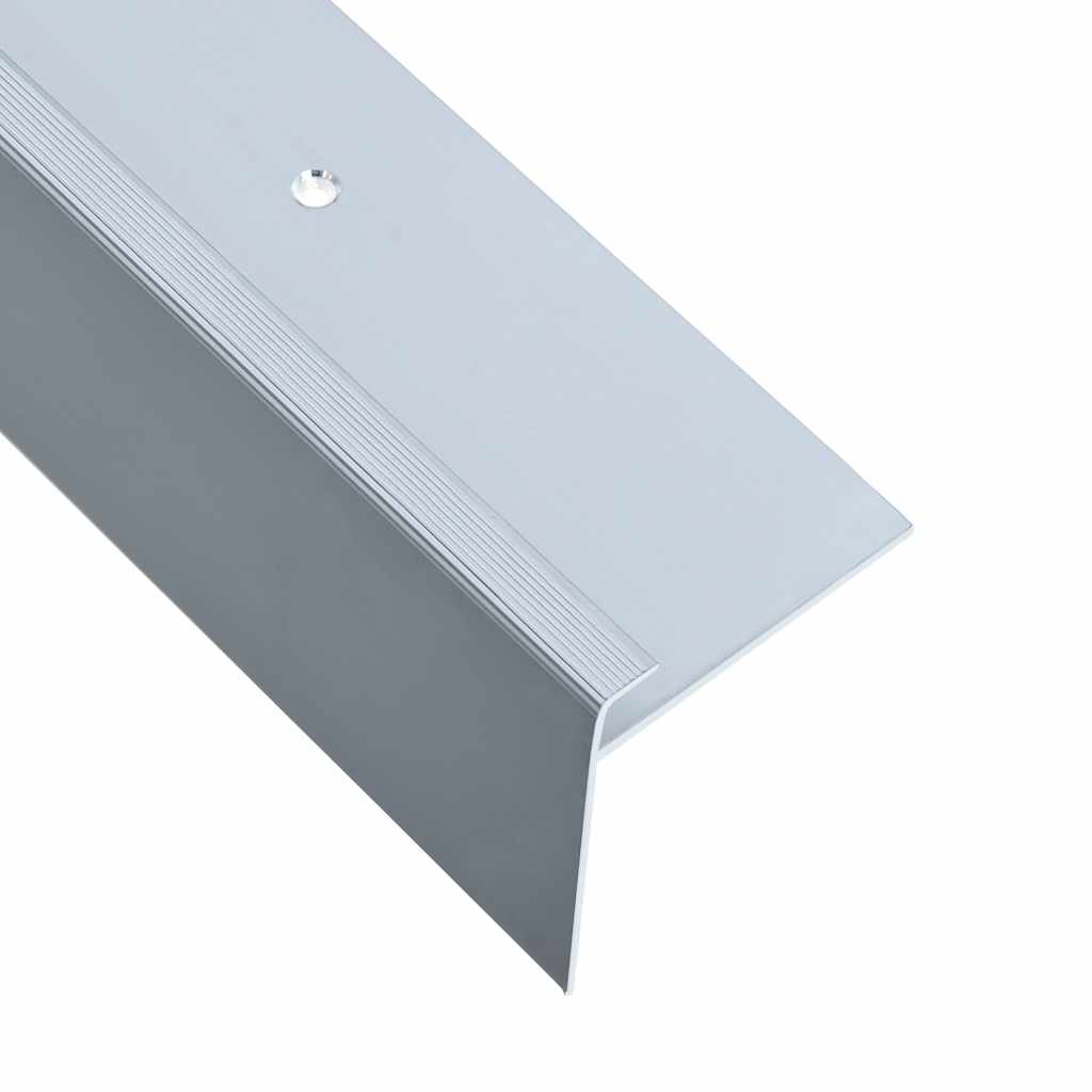 vidaXL Stair Nosing F-Shape 15 pcs 90 cm Aluminium Silver