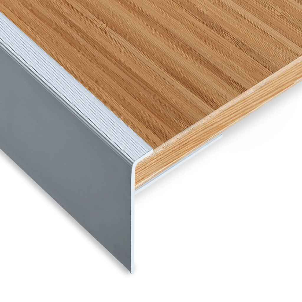 vidaXL Stair Nosing F-Shape 15 pcs 90 cm Aluminium Silver