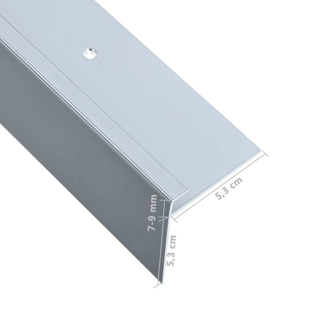 vidaXL Stair Nosing F-Shape 15 pcs 90 cm Aluminium Silver
