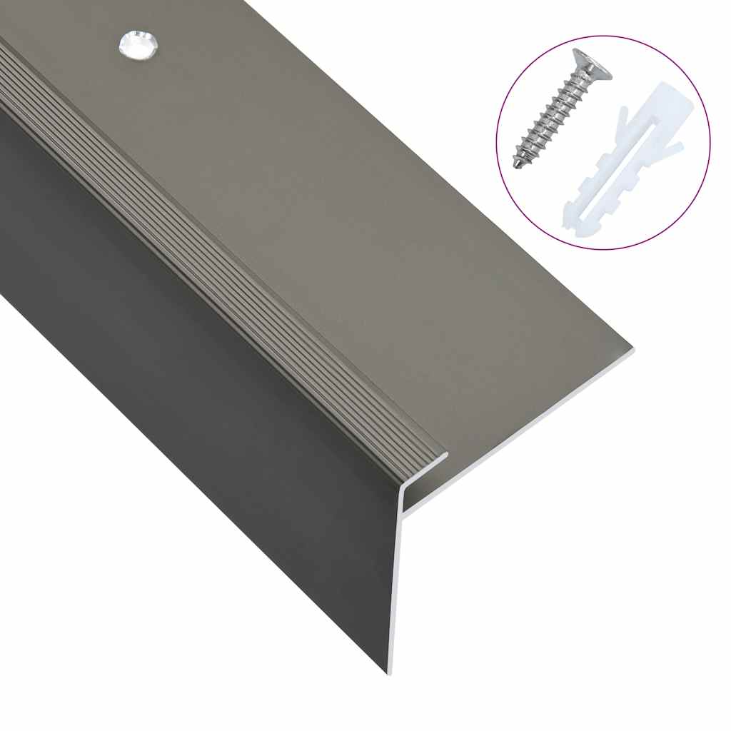 vidaXL Stair Nosing F-Shape 15 pcs 90 cm Aluminium Silver