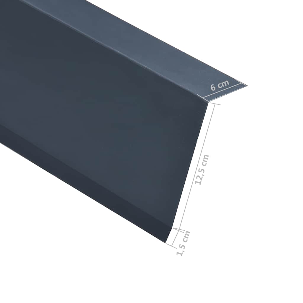 vidaXL Dakrandplaten 5 st L-vormig 170 cm aluminium antraciet