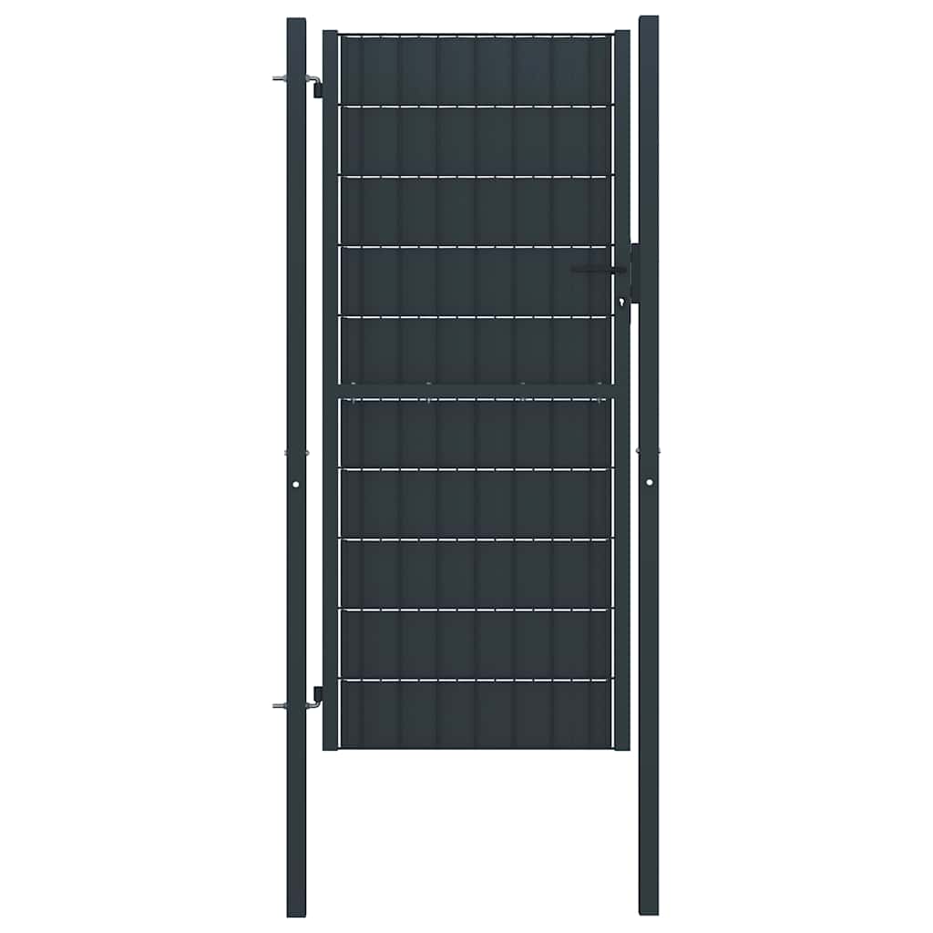 vidaXL Garden Gate PVC and Steel 100x81 cm Anthracite