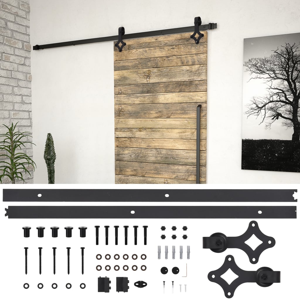 vidaXL Box with parts for sliding door SKIEN 183 cm steel black