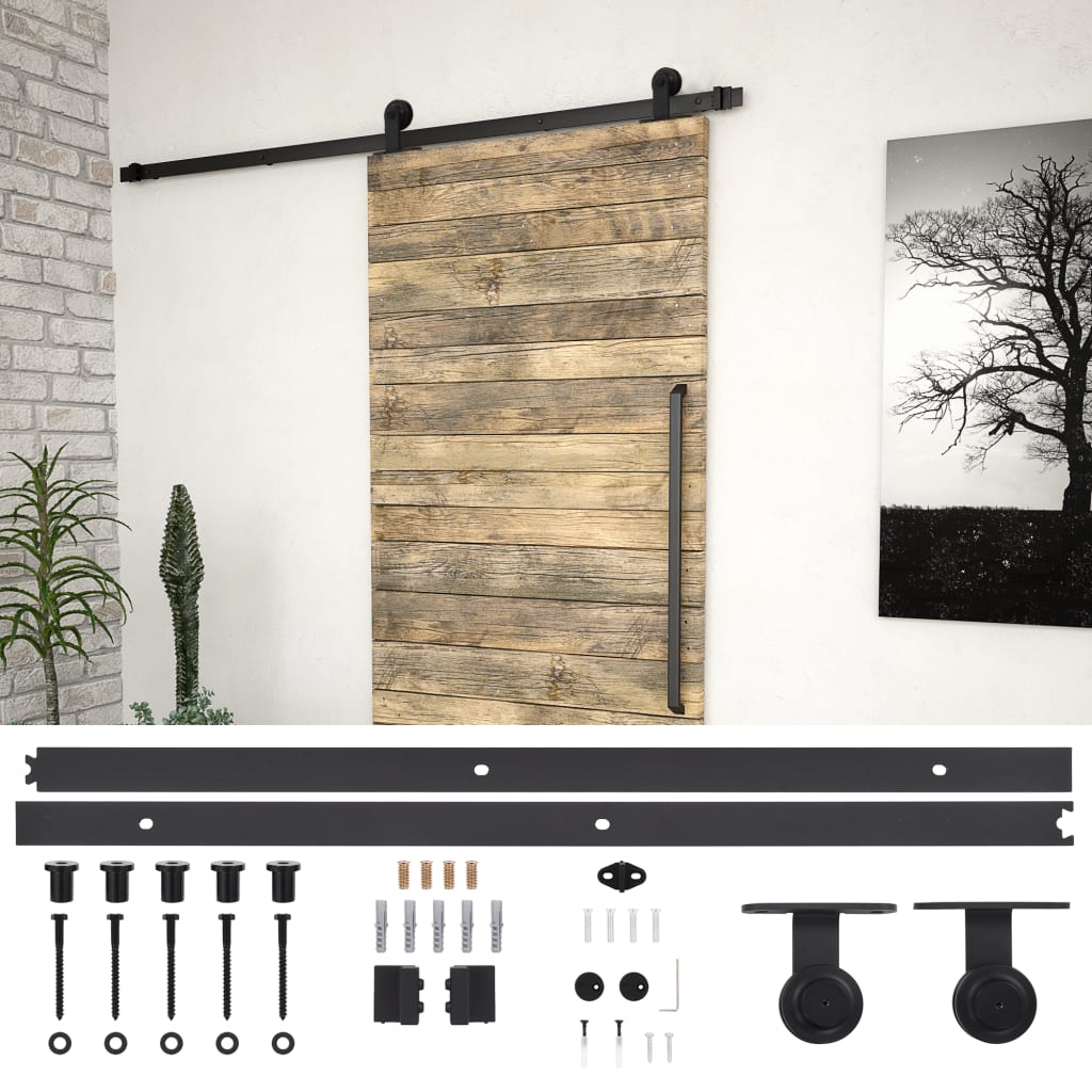 vidaXL Parts Box for Sliding Door SKIEN 183 cm Steel Black
