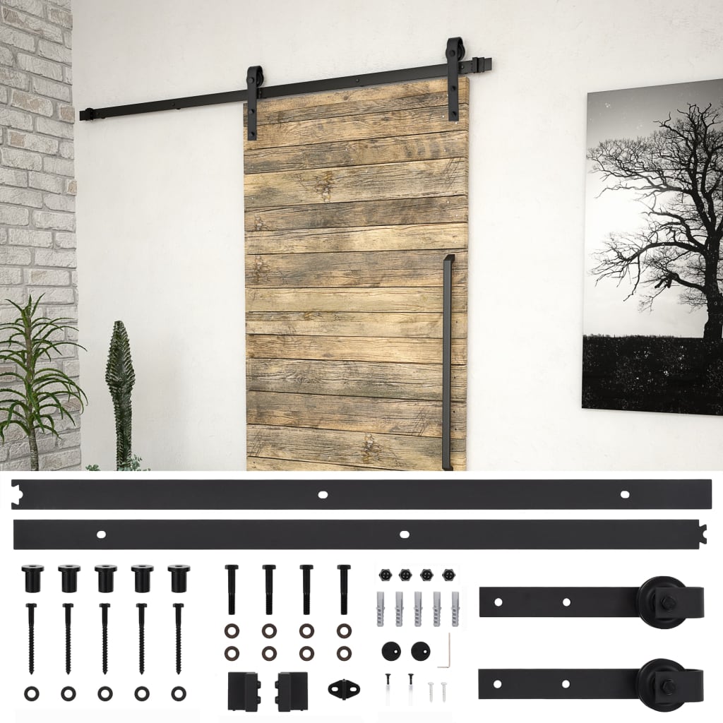 vidaXL Parts Box for Sliding Door SKIEN 183 cm Steel Black