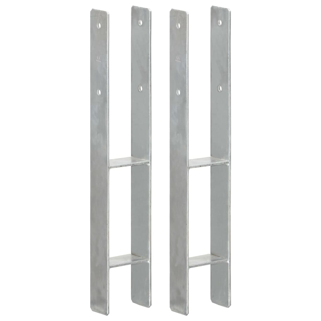 vidaXL Ground Anchors 6 pcs 7x6x60 cm Galvanized Steel Silver-coloured