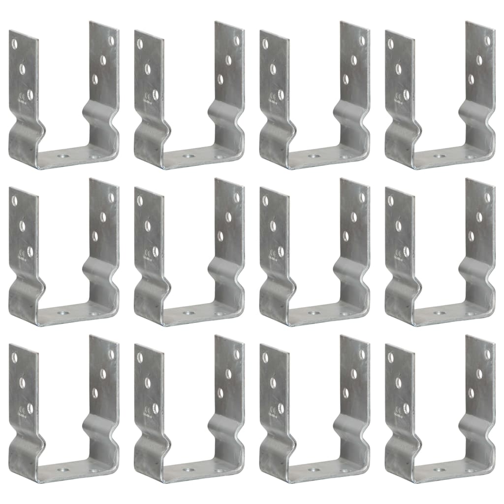 vidaXL Ground Anchors 6 pcs 9x6x15 cm Galvanised Steel Silver-Coloured