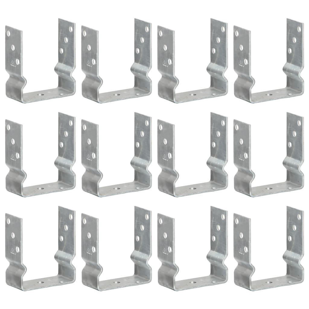 vidaXL Ground Anchors 6 pcs 9x6x15 cm Galvanised Steel Silver-Coloured